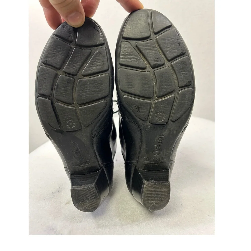 Dark Academia Gabor Womens 5/7.5‎ Black Leather Hovercraft Low Heel Booties